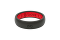 Solid Midnight Black &amp; Raspberry Red Thin Ring